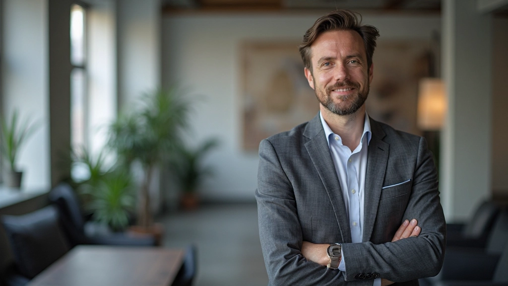 Zelfverzekerde persoon die sterkte en vertrouwen uitstraalt