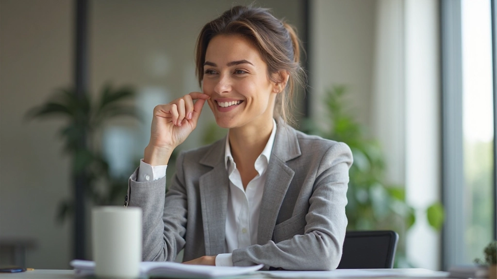 Gelukkige persoon die zich succesrijk voelt, uitstraalt zelfvertrouwen in een positieve omgeving